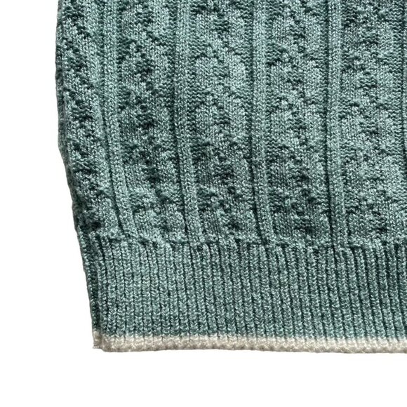 Womens Crewneck Knit Sweater Short Sleeve Alfred Dunner Size Large Vintage u Gre - Picture 4 of 6